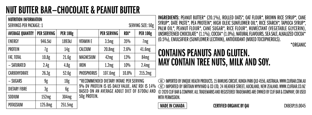 Clif Nut Butter Bar - Solid Food - Trek, Trail & Fish NZ