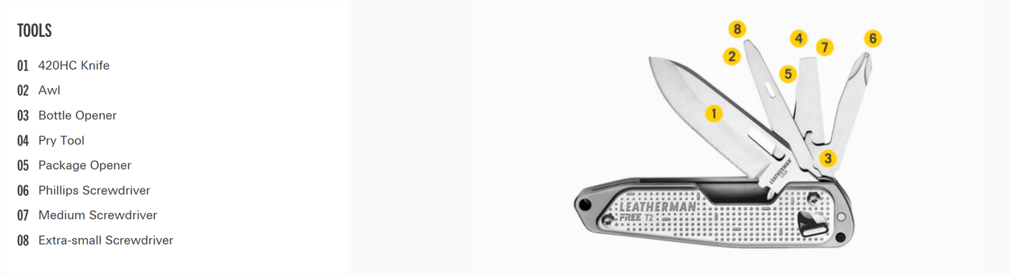 Leatherman Free T2 pocketknife & multitool - in - store only - Knives & Multitools - Trek, Trail & Fish NZ