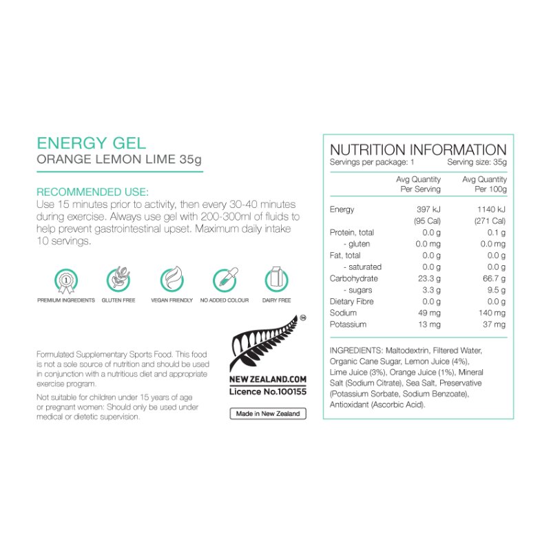 Pure Energy Gels 35g - Gels - Trek, Trail & Fish NZ