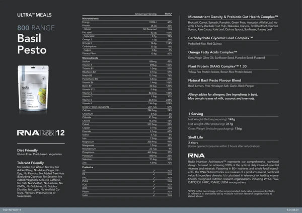 Radix Ultra Meal v8.0 800cal - Freeze-dried Meal - Trek, Trail & Fish NZ