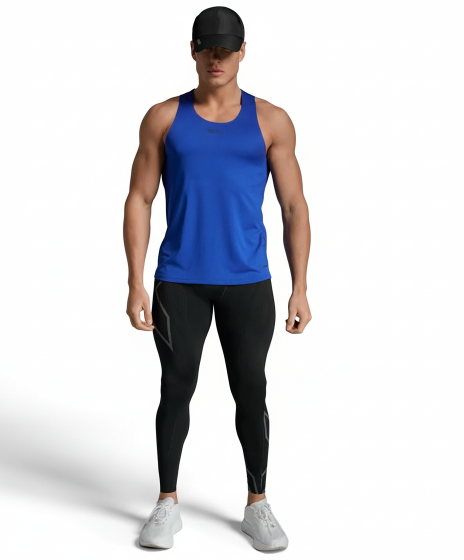 2XU Light Speed Tech Singlet with white background and shadow