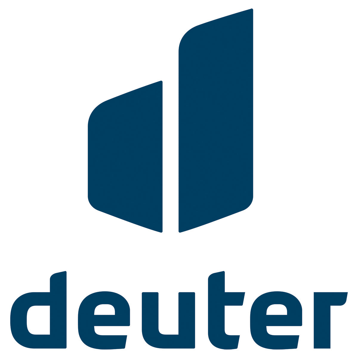 Deuter logo in blue on a white background