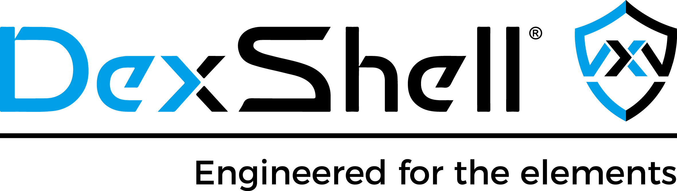 DexShell logo with tagline 'Engineered for the elements' on a white background