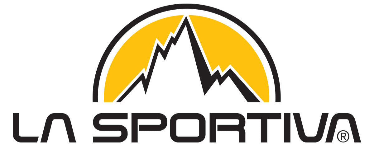 La Sportiva logo with mountain design on a white background