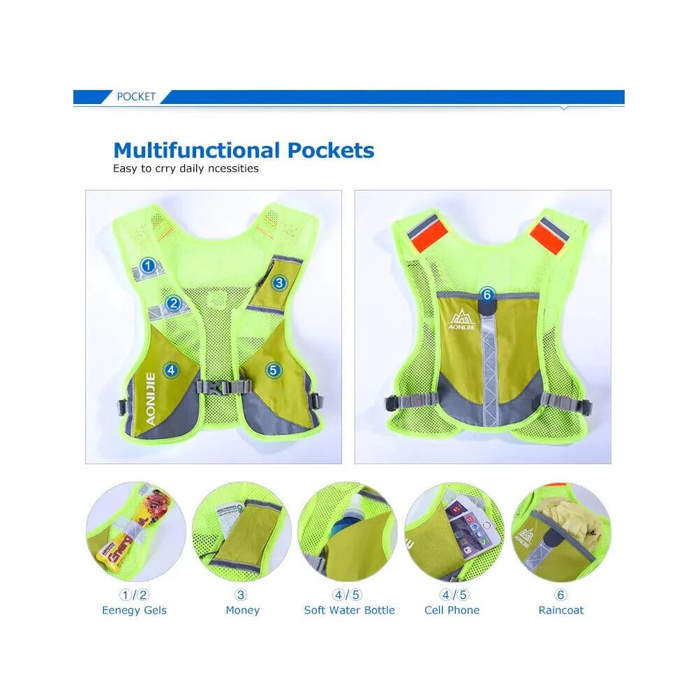 Aonijie High - Vis Reflective Running Vest - Safety - Trek, Trail & Fish NZ