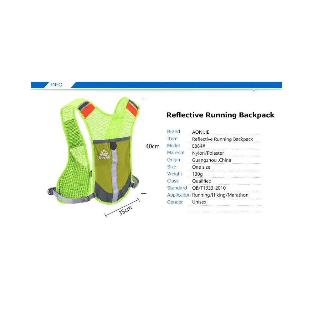 Aonijie High - Vis Reflective Running Vest - Safety - Trek, Trail & Fish NZ