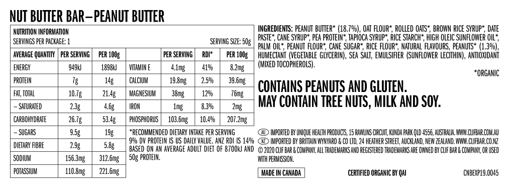 Clif Nut Butter Bar - Solid Food - Trek, Trail & Fish NZ