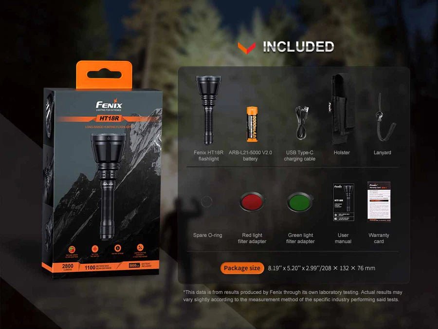 Fenix Flashlight HT18R - 2800 lumens - long distance - Torches - Trek, Trail & Fish NZ