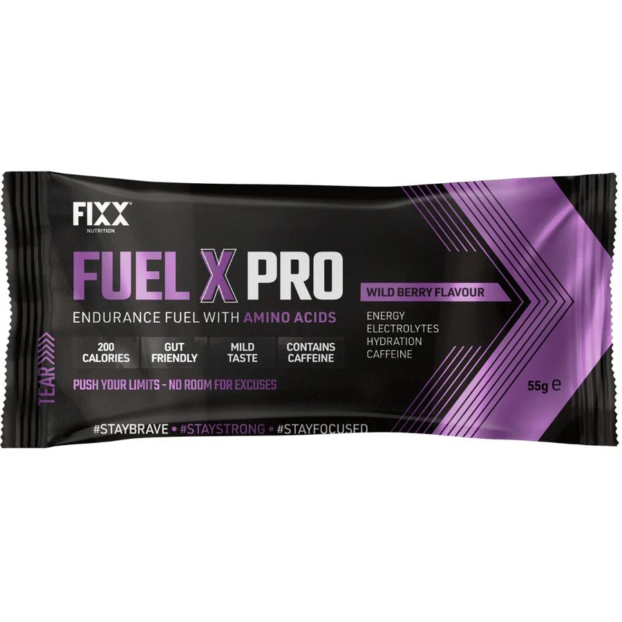 FIXX Fuel X Pro End drink mix 55g - single serve - Nutrition - Drink Mix - Trek, Trail & Fish NZ