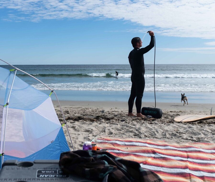 Nemo Helio Pressure Shower - Solar Shower - Trek, Trail & Fish NZ