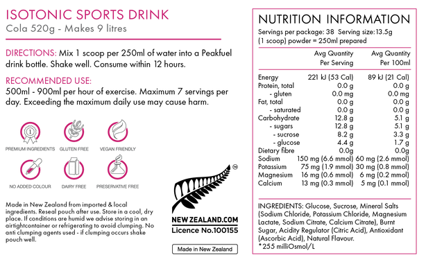 PeakFuel Isotonic Sports Drink - Drink Mix - Trek, Trail & Fish NZ