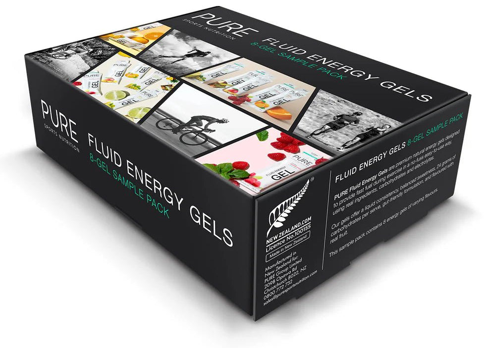 Pure Fluid Energy - 8 gel sample pack - Nutrition - Gels - Trek, Trail & Fish NZ