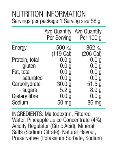 Pure Fluid Energy Gel - pineapple - 8 pack - Nutrition - Gels - Trek, Trail & Fish NZ