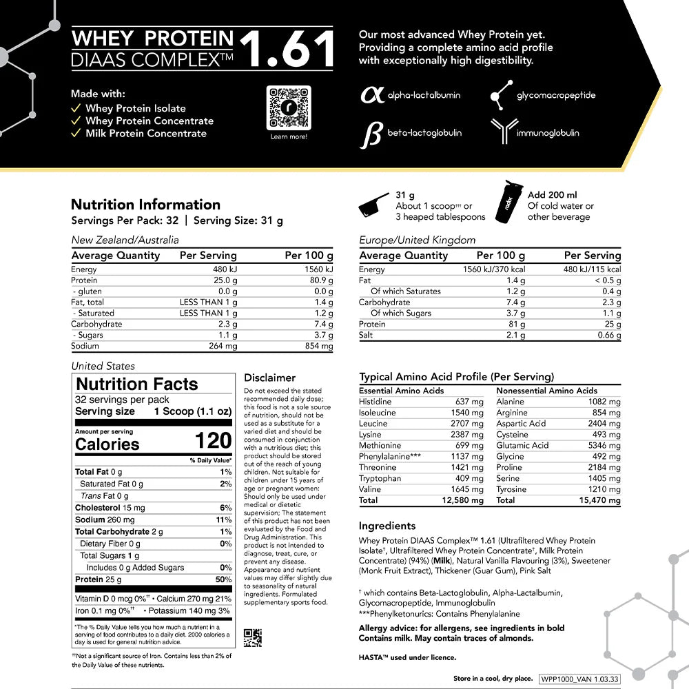 Radix Whey Protein DIASS Complex 1.61 1kg - Protein - Trek, Trail & Fish NZ