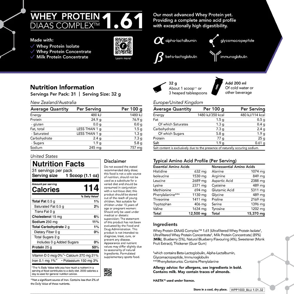 Radix Whey Protein DIASS Complex 1.61 1kg - Protein - Trek, Trail & Fish NZ