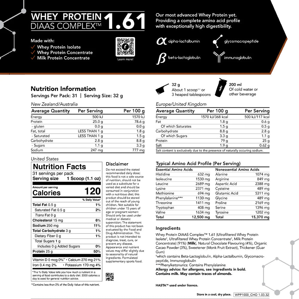 Radix Whey Protein DIASS Complex 1.61 1kg - Protein - Trek, Trail & Fish NZ