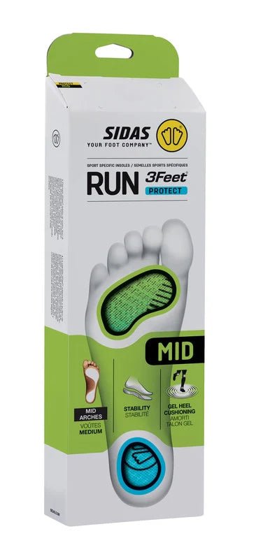 Sidas 3feet Run Protect insoles - for mid arches - Footwear - Accessories - Insoles - Trek, Trail & Fish NZ