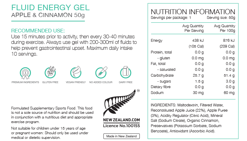 Pure Fluid Energy Gels 50g - Trek, Trail & Fish NZ