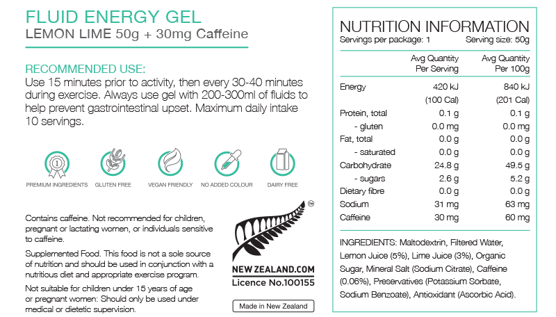 Pure Fluid Energy Gels 50g - Trek, Trail & Fish NZ