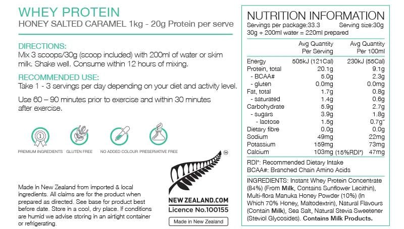 Pure Whey Protein Concentrate 1kg - Trek, Trail & Fish NZ